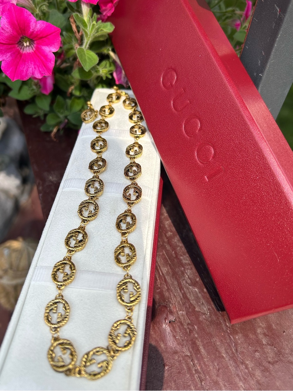 Gucci Interlocking Double G Necklace.